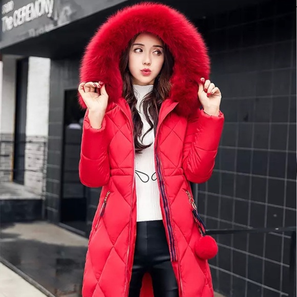 winter coatparka stitching slim longcoat for women - Picture 4 of 6